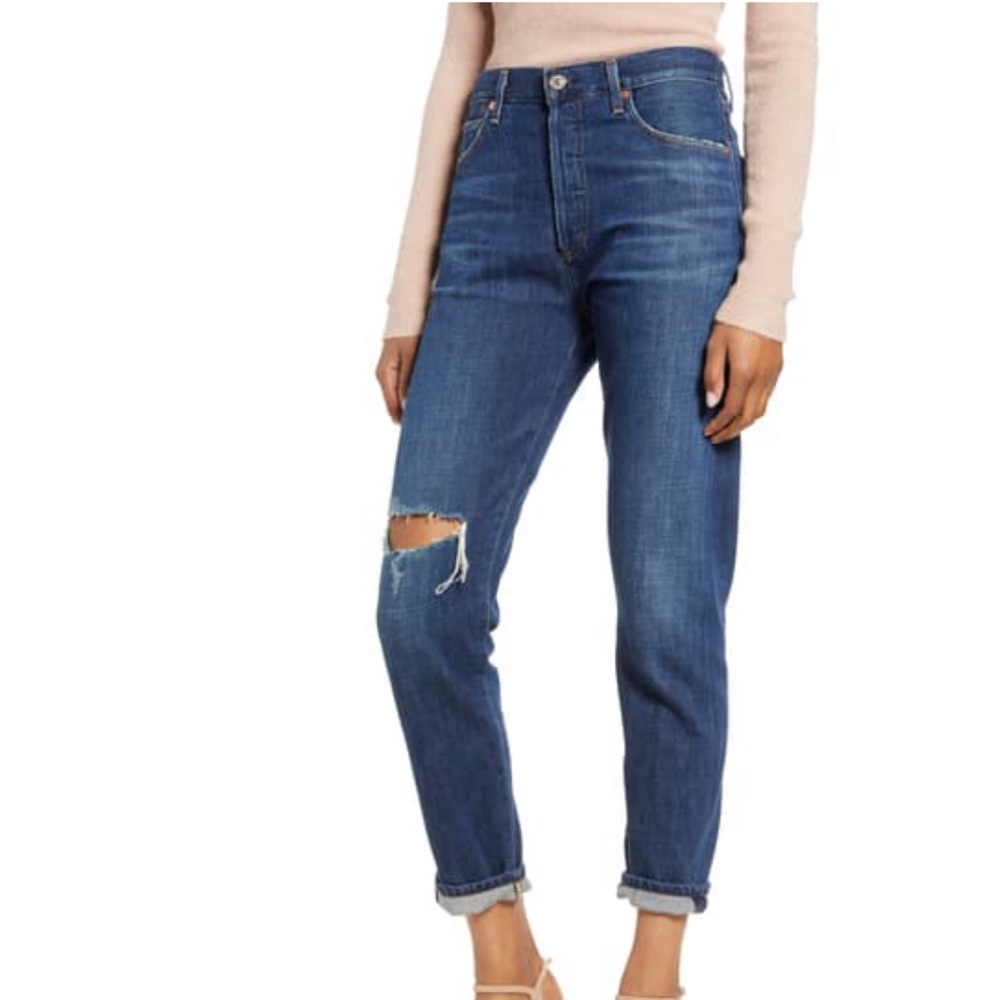 Citizens of Humanity Liya high waist ripped slim jeans in Lowe